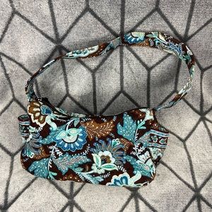 Vera Bradley Quilted Wintery Leaf Small Bagette Handbag Purse J